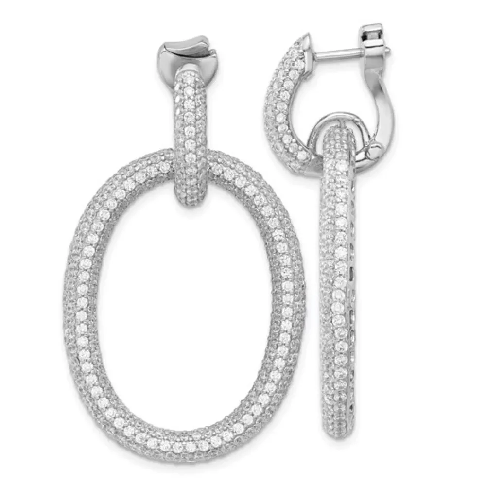 Sterling Silver oval hoop earrings